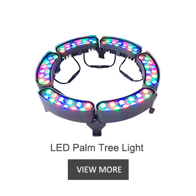 Modular LED palm tree ring light for landscape lighting