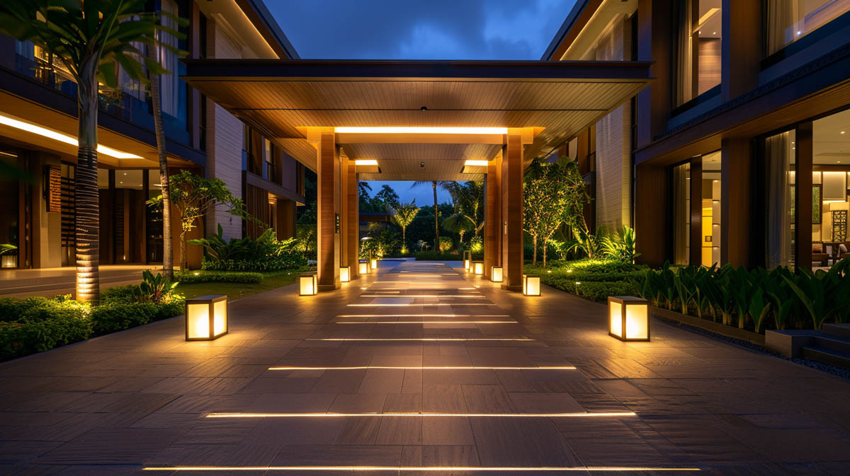 hotel pathway lighting outdoor walkway lighting