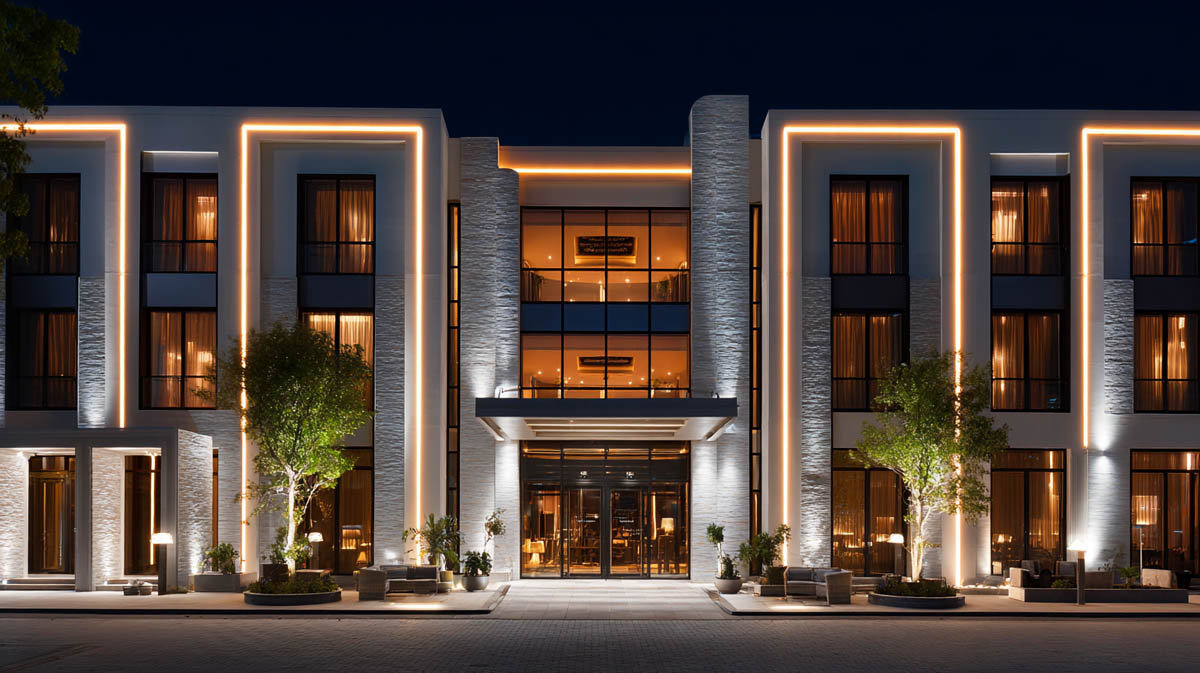 Hotel LED Wall Lighting Projects for Modern Facade & Resort Lighting