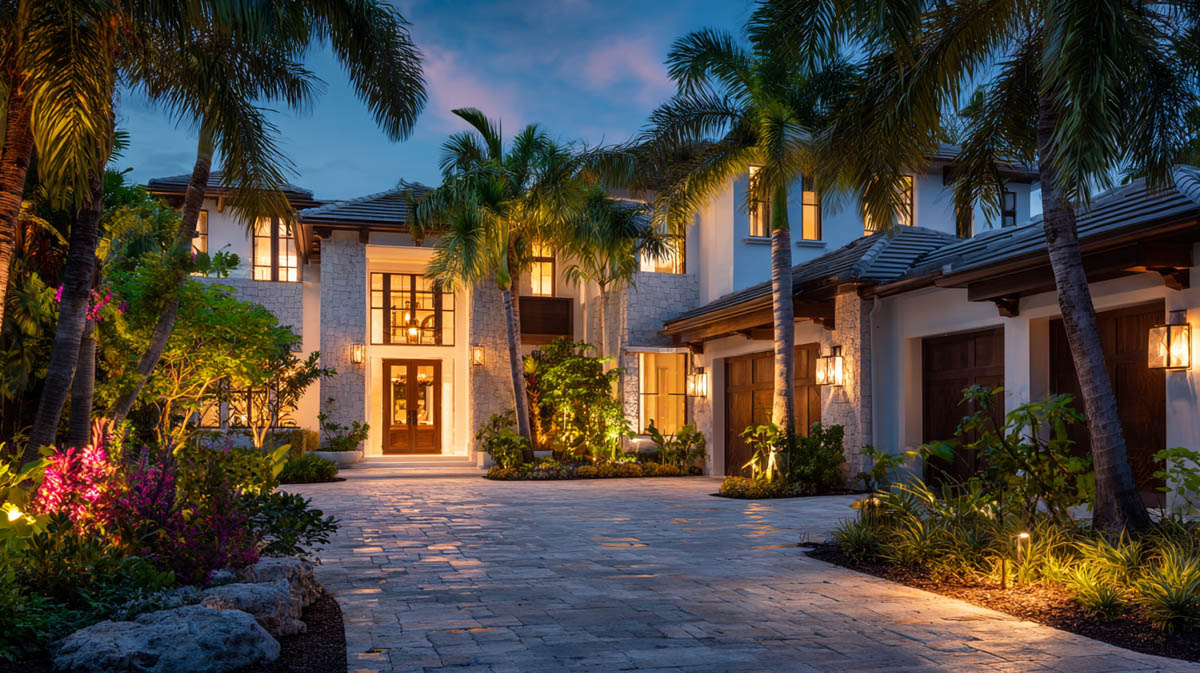 villa-landscape-lighting-project Villa landscape lighting project combining wall lights and garden lighting